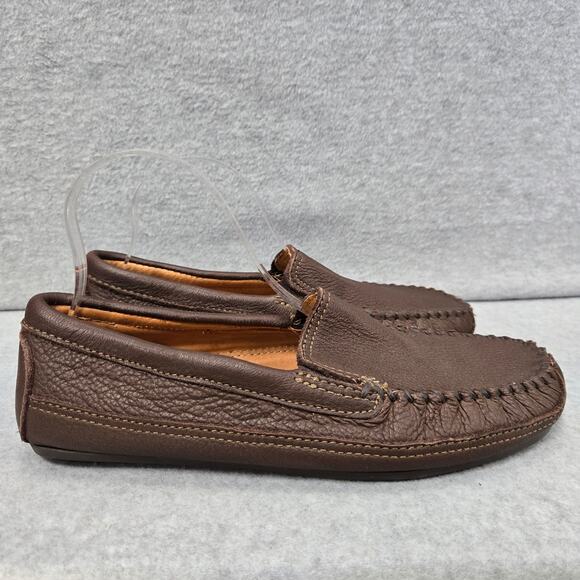 Minnetonka Twin-Gore Moosehide Classic Slip On Loafer Moccasins Size 10 - Picture 1 of 8